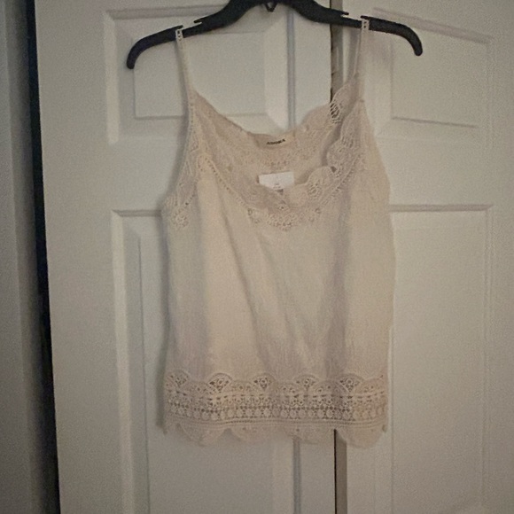 Adora poly/cotton ivory lace tank top one size NWT - Picture 1 of 5